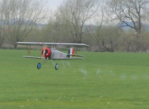 Nieuport 17 puffing out smoke